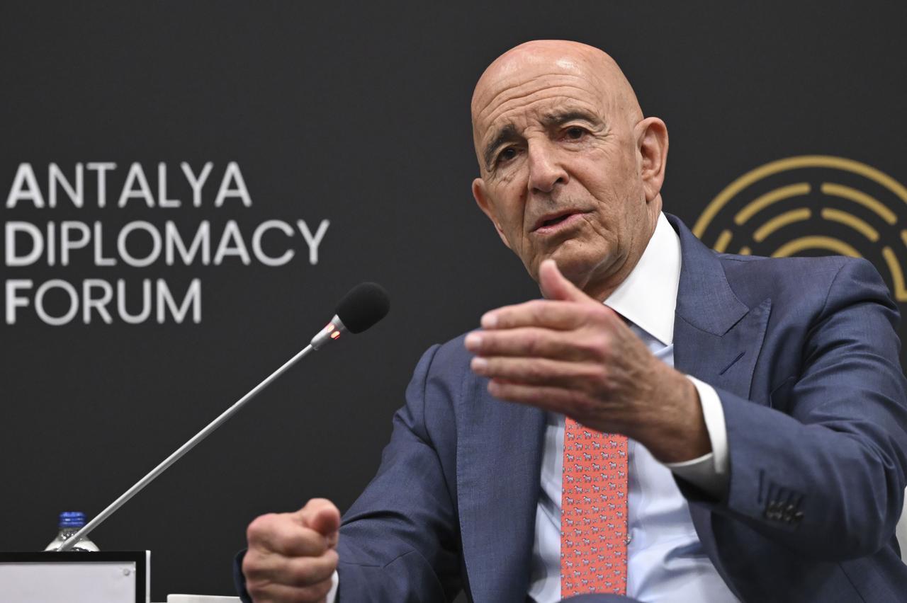Ambassador to the Republic of Türkiye and Special Envoy for Syria, U.S. Thomas J. Barrack, at Antalya Diplomacy Forum held in Antalya, April 17, 2026. (AA Photo)