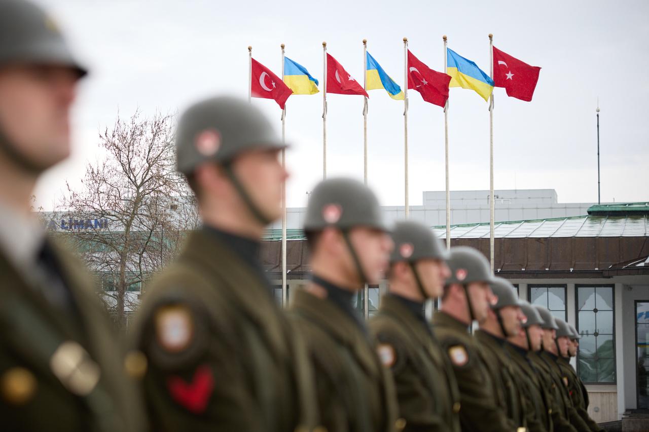 Ukrainian President Volodymyr Zelenskyy is being welcomed by Turkish officials upon his arrival in Istanbul, Türkiye, April 04, 2026. (Photo via Volodymyr Zelenskyy's Social Media Account/HO)