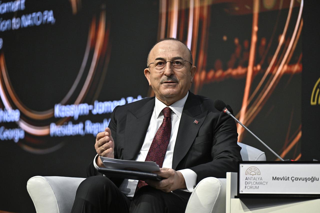 Former Foreign Minister and Member of the Parliament and Head of the Turkish Delegation to NATO PA, Republic of Turkiye Mevlut Cavusoglu attends a panel titled 'Mapping Tomorrow, Managing Uncertainties' within Antalya Diplomacy Forum in Antalya, Türkiye on April 17, 2026. (AA Photo)