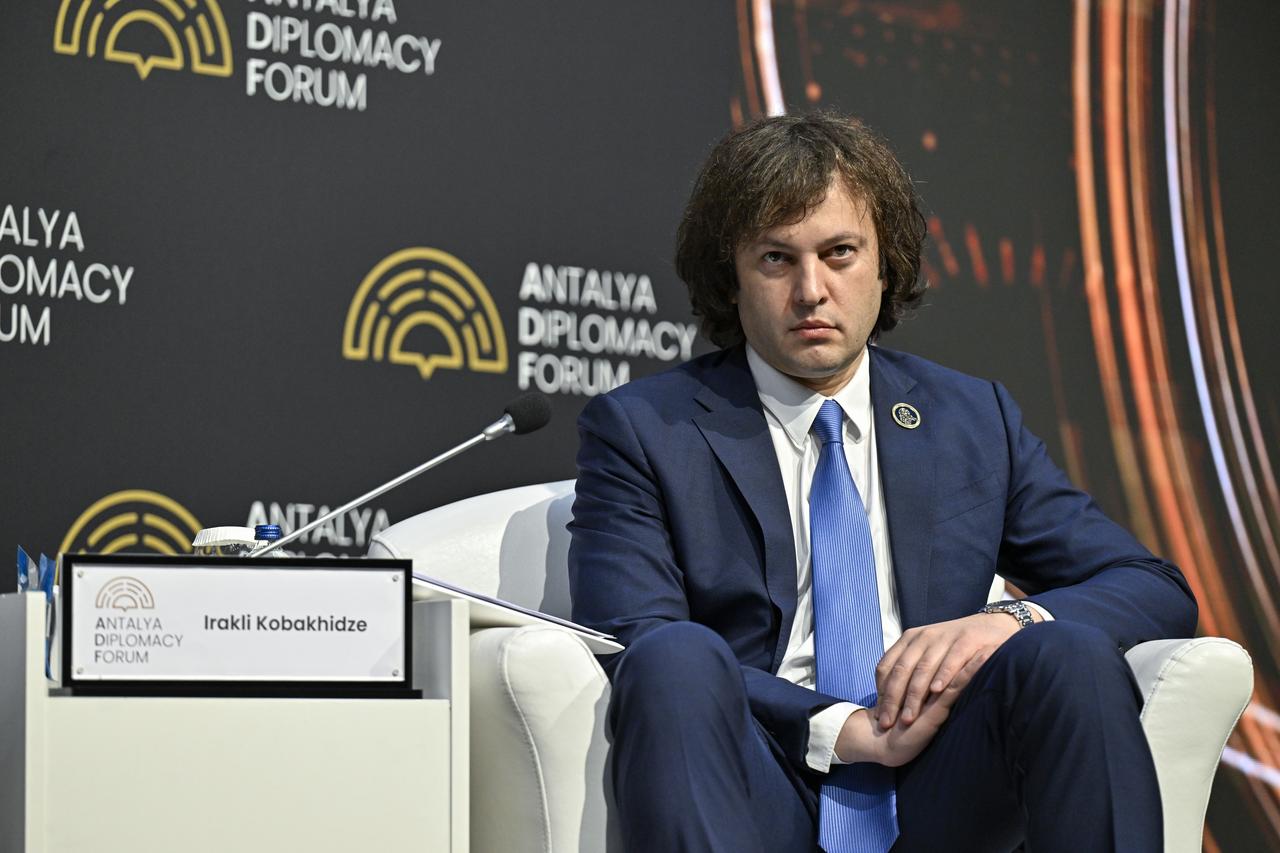 Prime Minister, Georgia Irakli Kobakhidze attends a panel titled 'Mapping Tomorrow, Managing Uncertainties' within Antalya Diplomacy Forum in Antalya, Türkiye on April 17, 2026. (AA Photo)