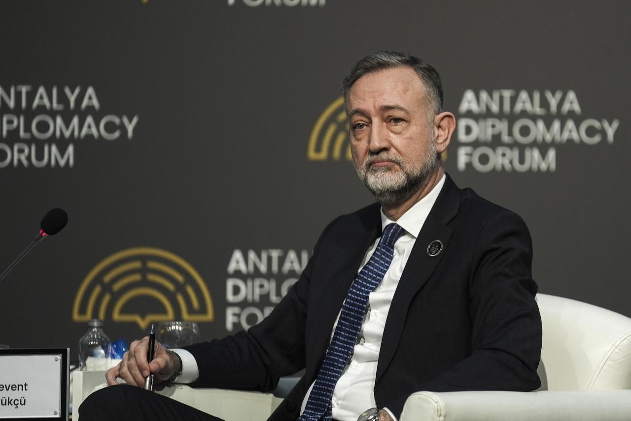 Zeki Levent Gumrukcu, Deputy Minister of Foreign Affairs of the Republic of Türkiye, speaks at a panel at the Antalya Diplomacy Forum, Antalya, Türkiye, April 18, 2026. (AA Photo)