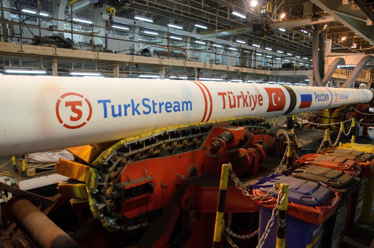 File photo shows a section of the TurkStream pipeline, a major energy project that transports Russian natural gas to Türkiye and further into Europe. (AA Photo)