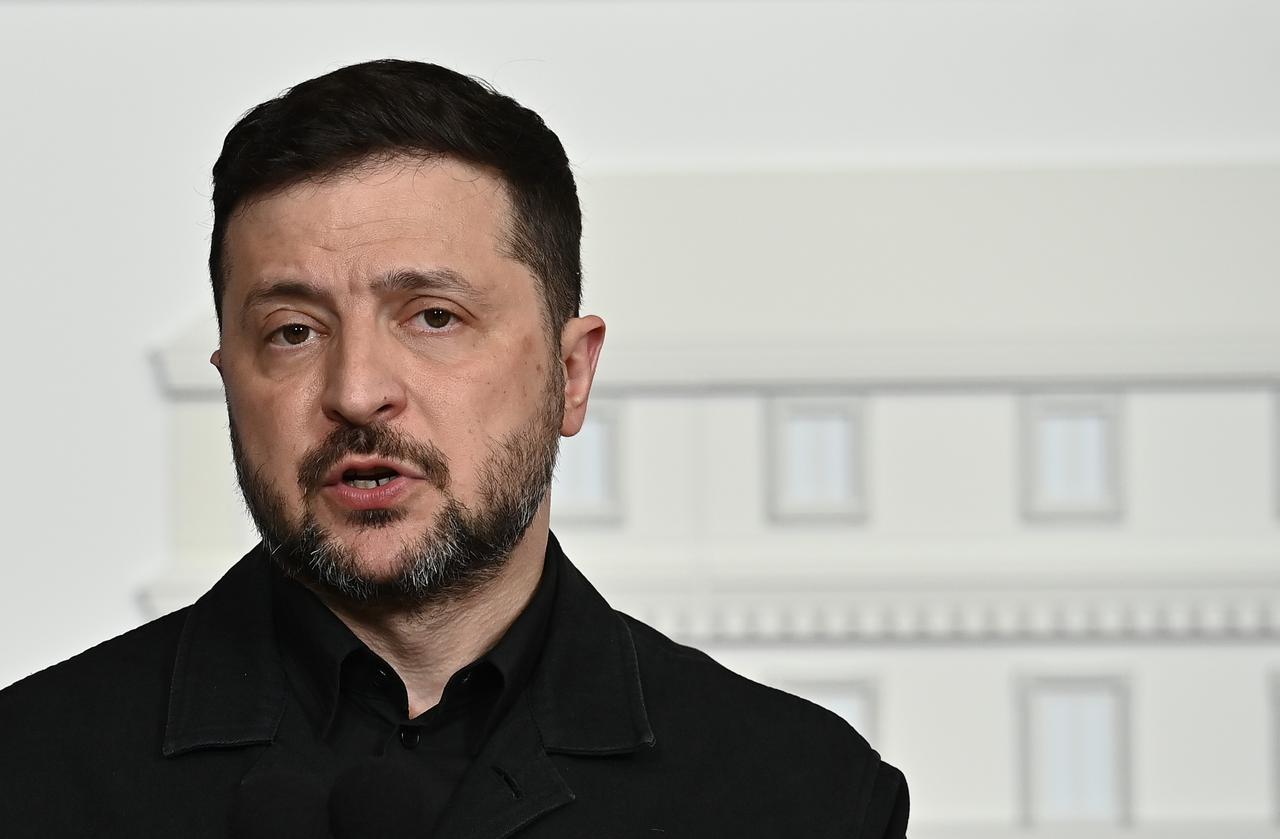 Ukrainian President Volodymyr Zelenskyy attends a joint press conference with Italian Premier Giorgia Meloni (not seen) in Rome, Italy, April 15, 2026. (AA Photo)