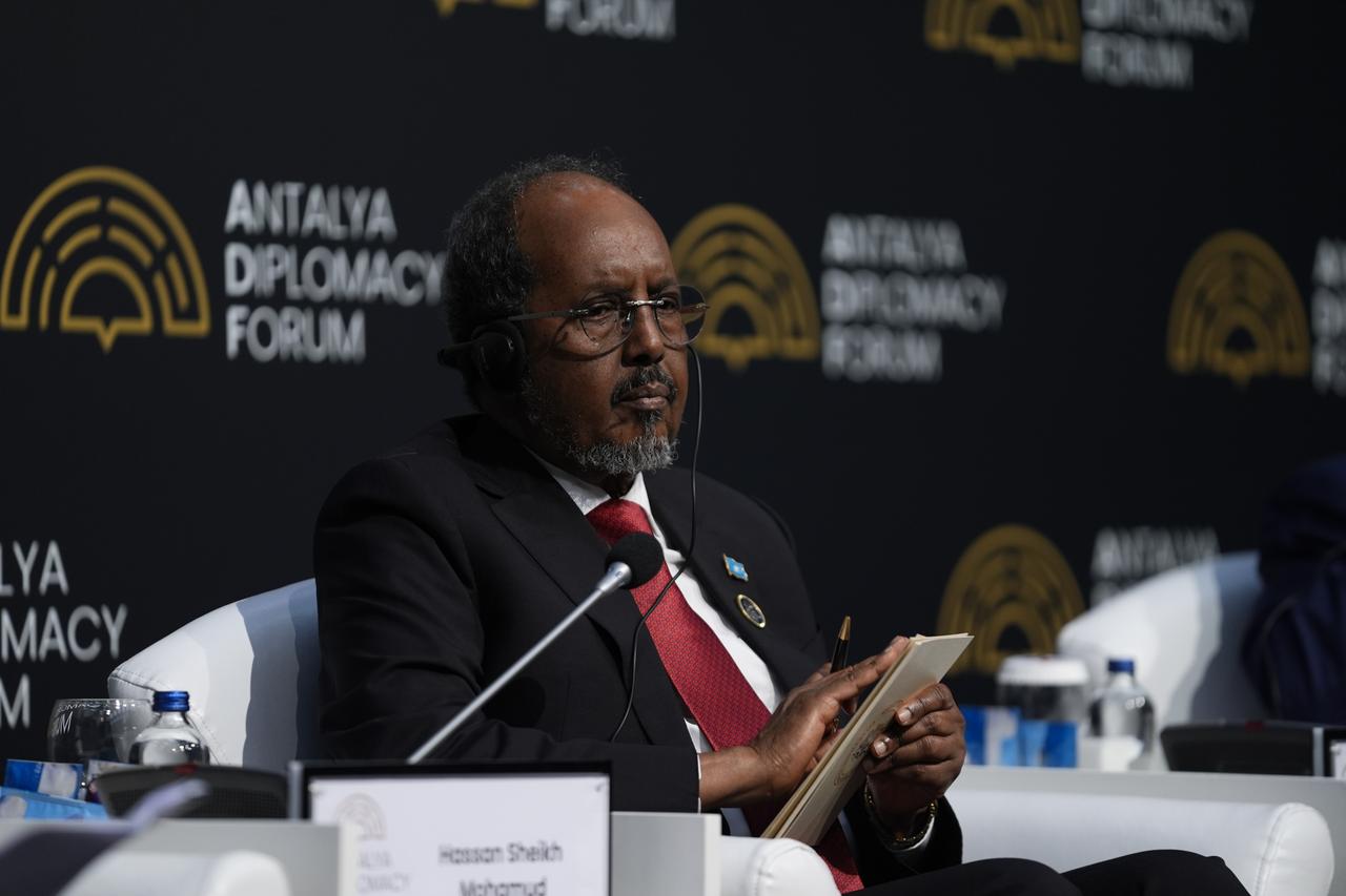 Somali President Hassan Sheikh Mohamud attends Antalya Diplomacy Forum (ADF) 2026 on April 17, 2026, in Antalya, Türkiye. (AA Photo)