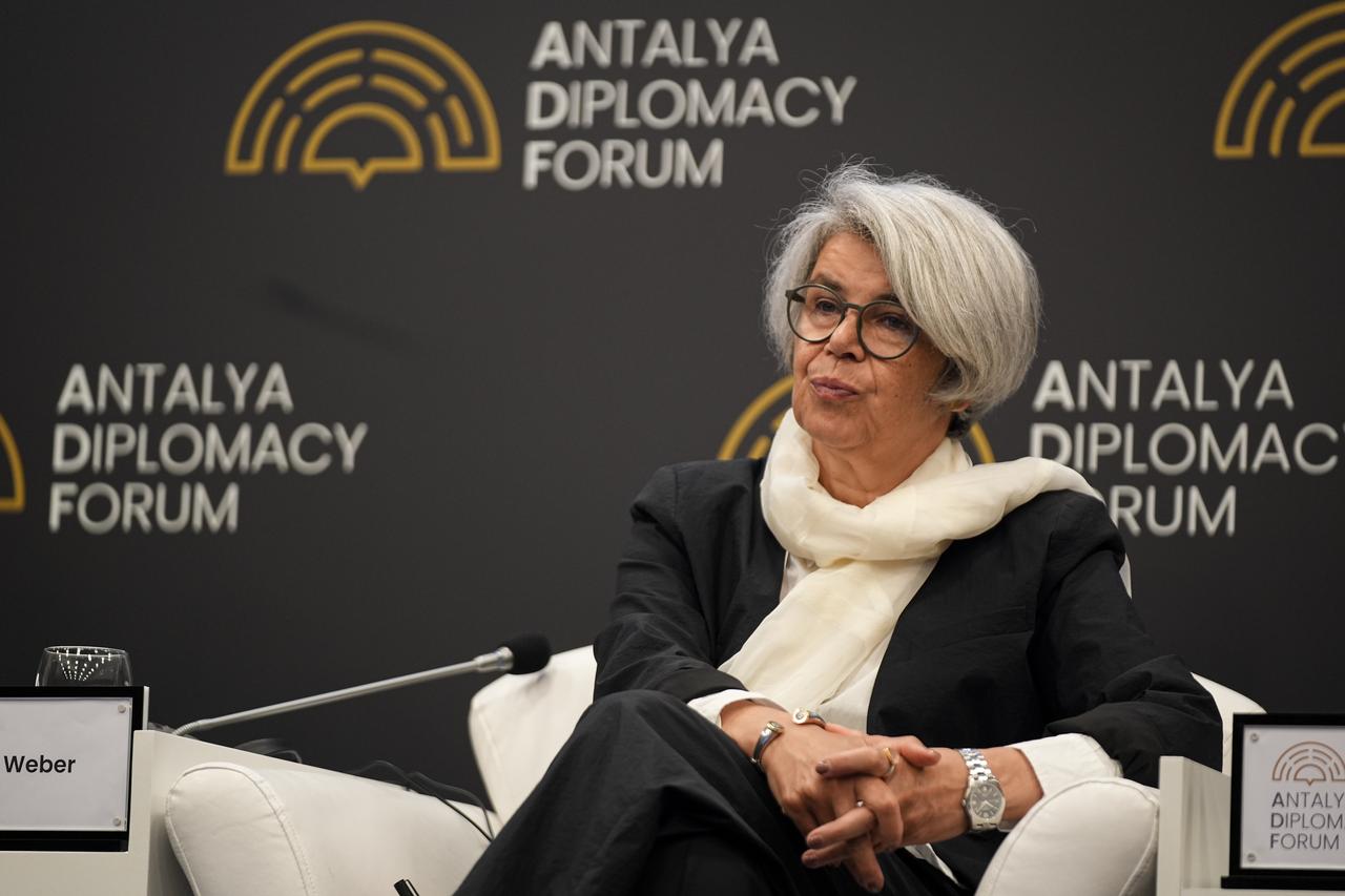 Annette Weber, Special Representative for the Horn of Africa at the European Union, attends a panel at the Antalya Diplomacy Forum in Antalya, Türkiye, April 18, 2026. (AA Photo)
