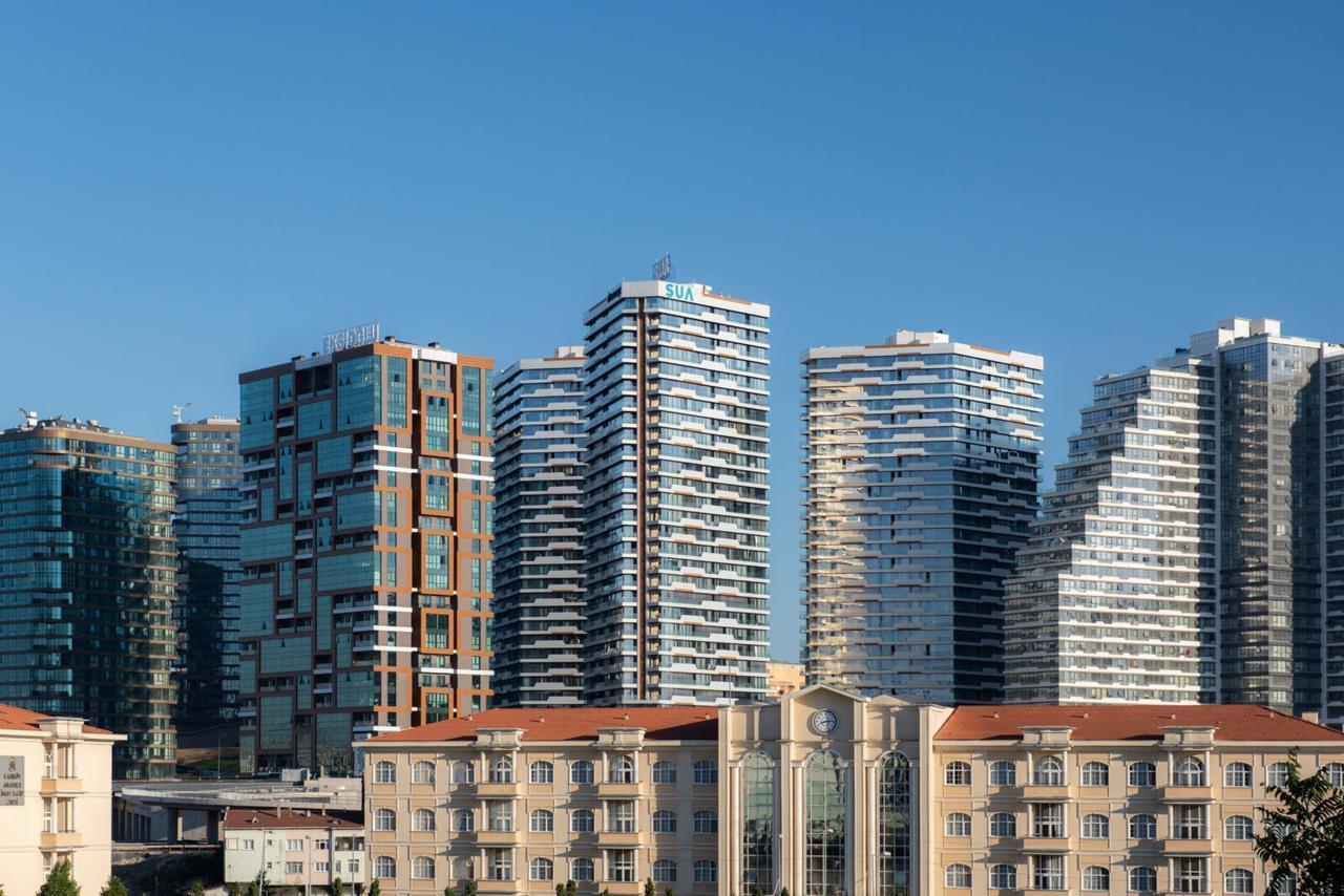 Modern high-rise buildings clustered in Istanbul