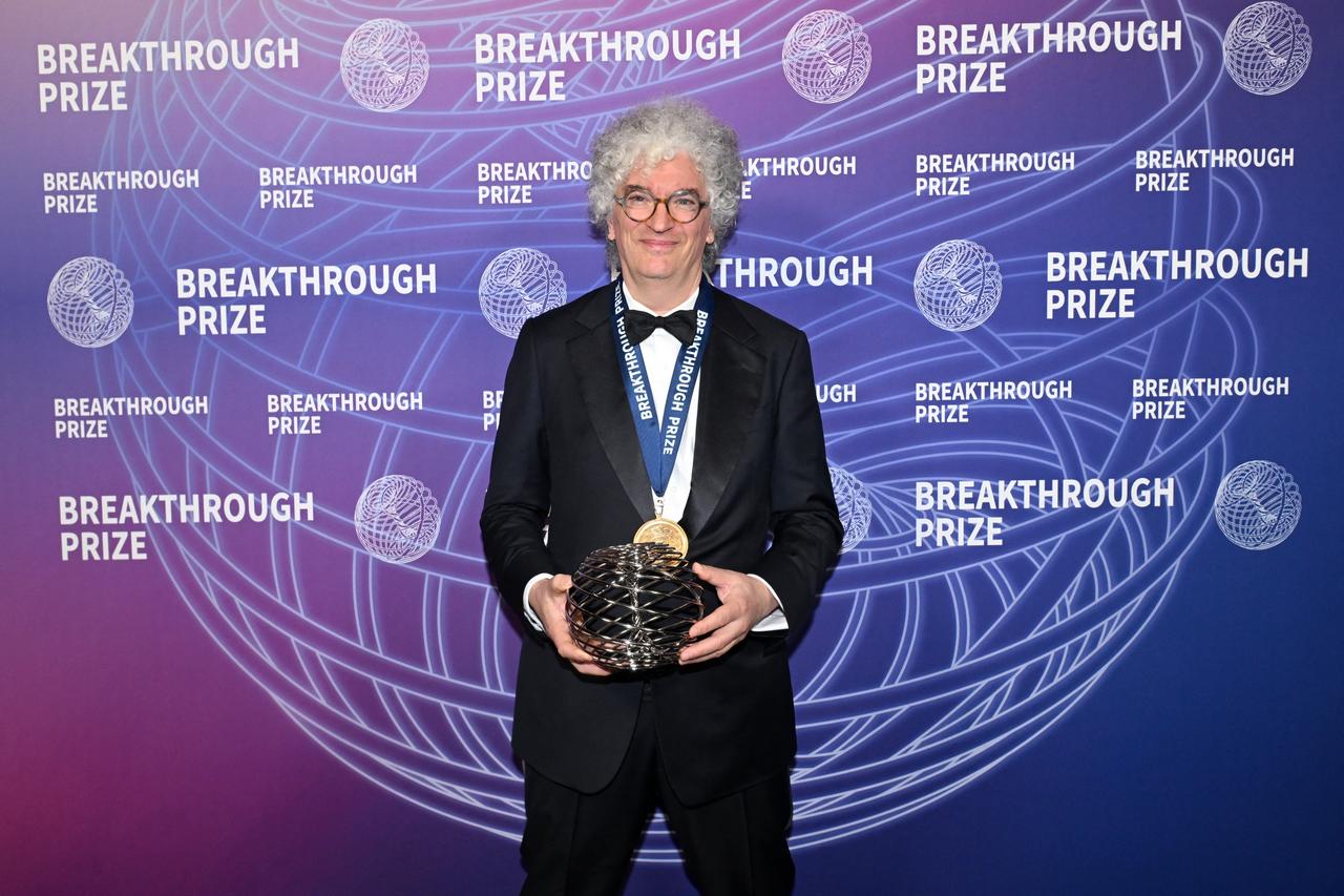 Frank Merle, winner of the 2026 Breakthrough Prize in Mathematics, attends the 12th Breakthrough Prize Ceremony at Barker Hangar in Santa Monica, California, April 18, 2026. (AFP Photo)