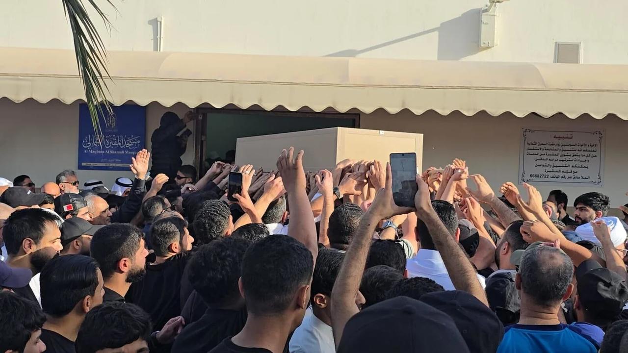 Mourners gather at the funeral of Mohamed al-Mosawi in Bahrain, on 27 March 2026. (Photo via X)