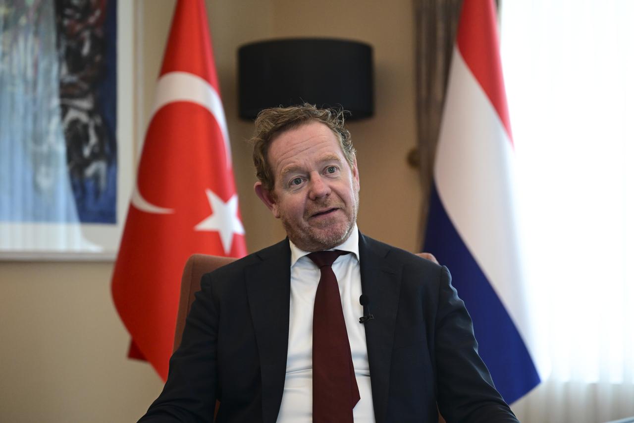 Dutch Justice and Security Minister David Van Weel speaks during an exclusive interview in Ankara, Türkiye, on April 1, 2026. (AA Photo)