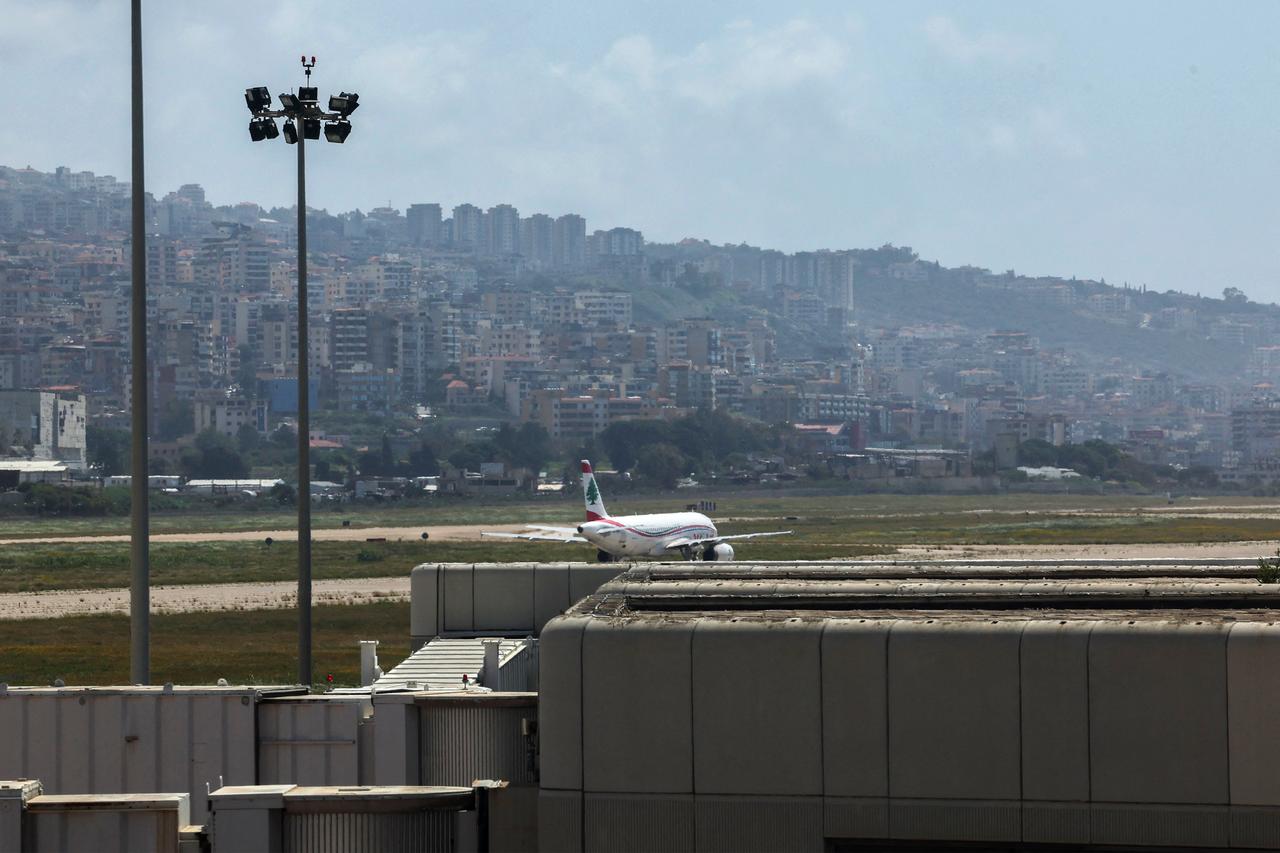 A Middle East Airlines aircraft taxis at Beirut's Rafik Hariri airport on April 10, 2026. (AFP Photo)