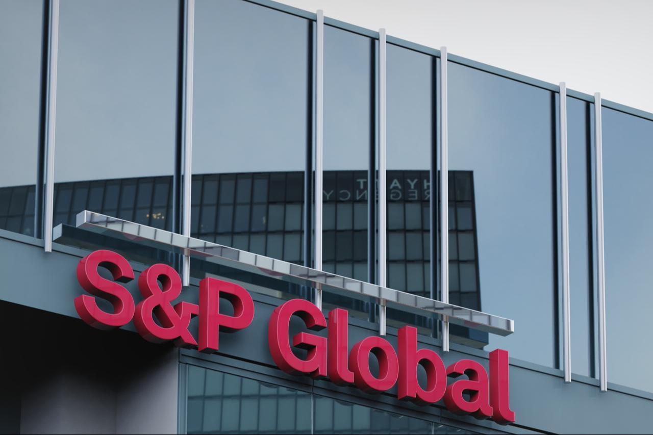 Exterior view of the S&P Global office facade in Manchester, United Kingdom, March 28, 2023. (Adobe Stock Photo)