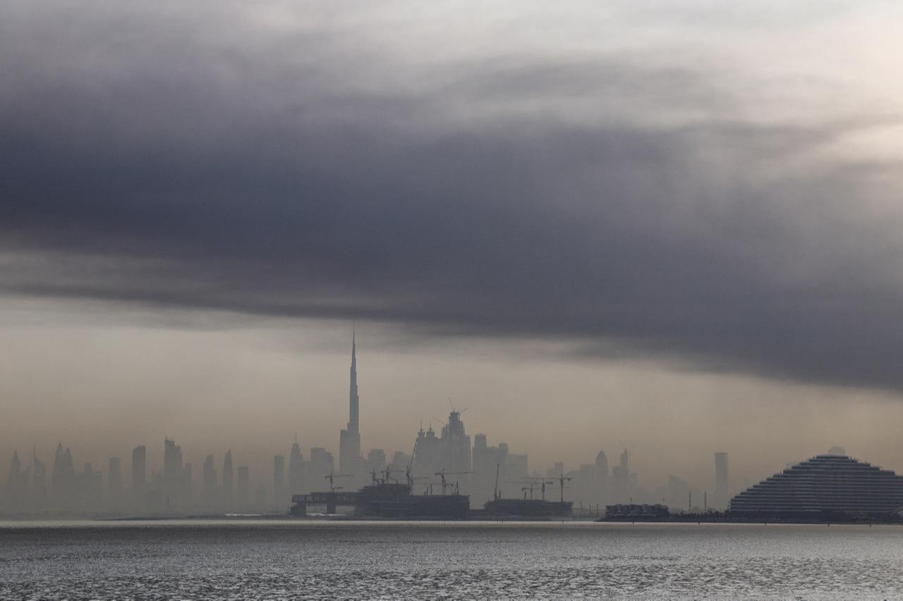 Smoke is seen above Dubai on March 13, 2026. (AFP Photo)