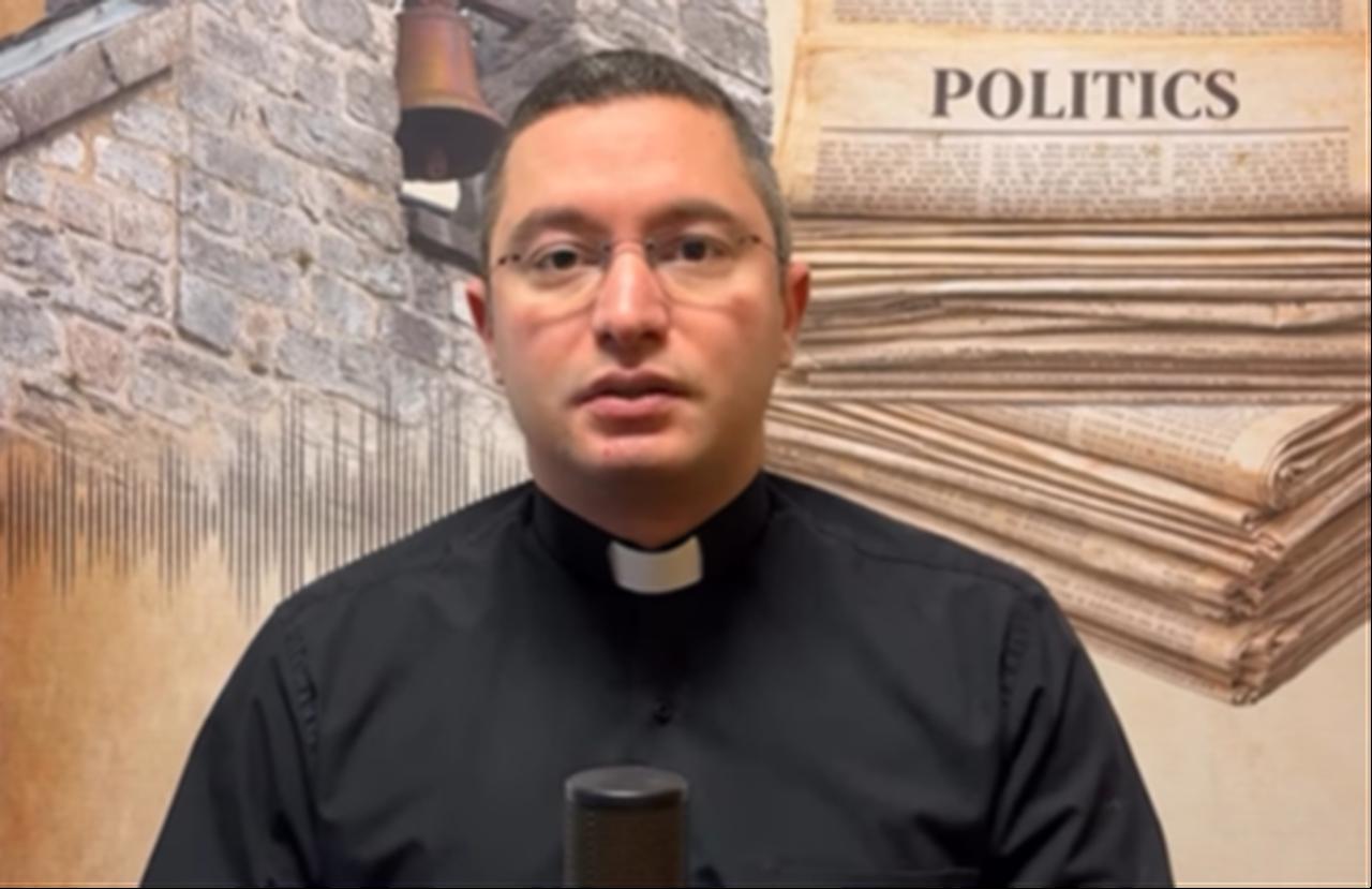 Lebanese priest Dany Dargham speaks in a video statement. (Photo via Instagram/churchtalkspolitics)