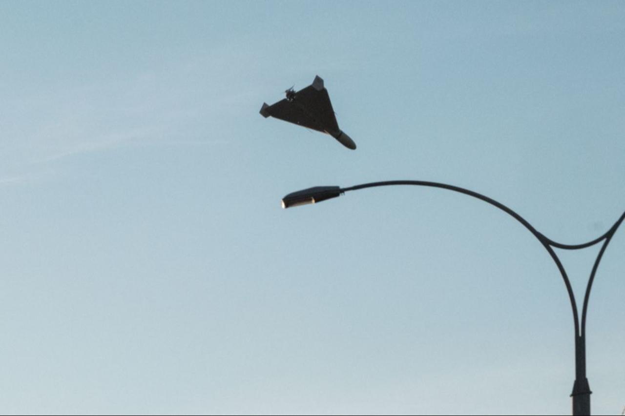 A drone approaches for an attack in Kyiv on October 17, 2022, amid the Russian invasion of Ukraine. (AFP Photo)