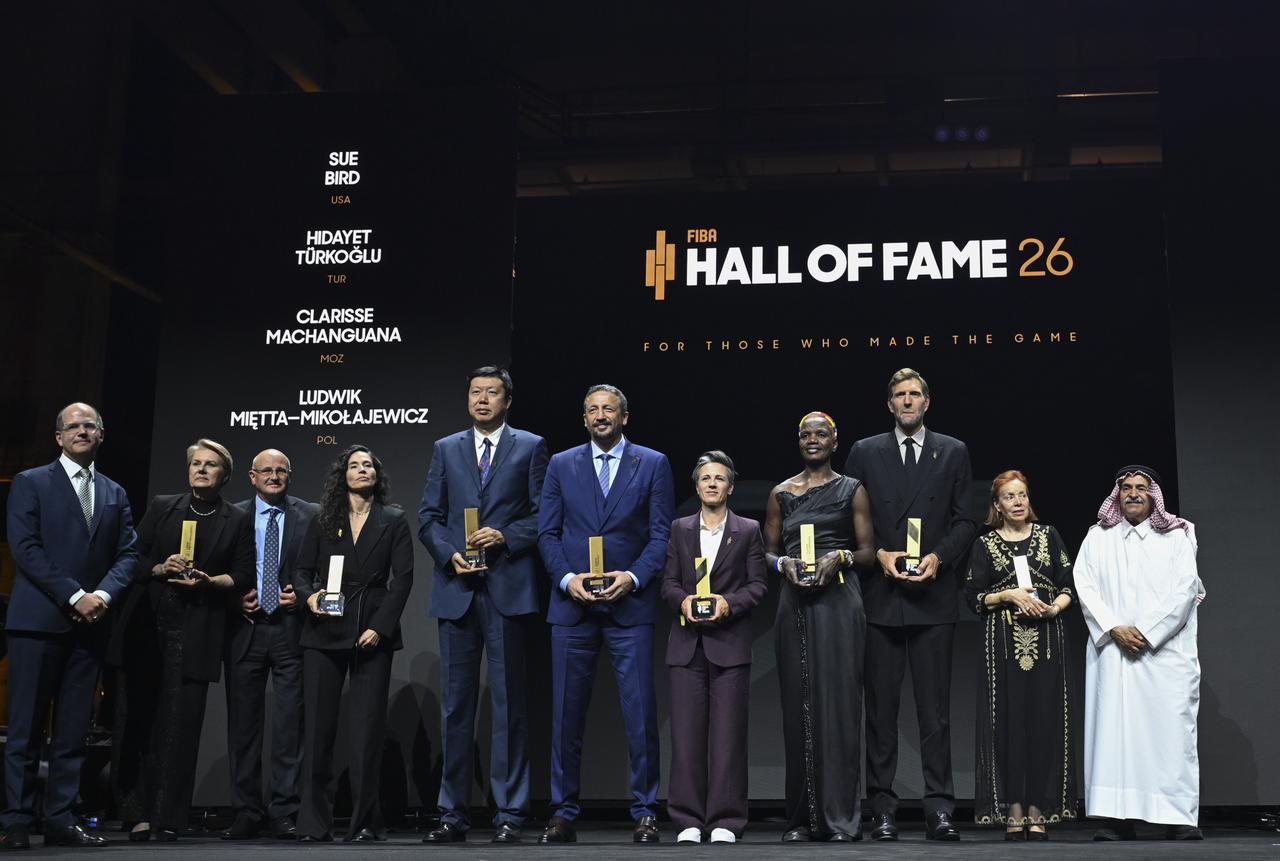 Hidayet Turkoglu, President of the Turkish Basketball Federation inducted into the 2026 FIBA Hall of Fame and was honored at a ceremony in Berlin, Germany, April 21, 2026. (AA Photo)