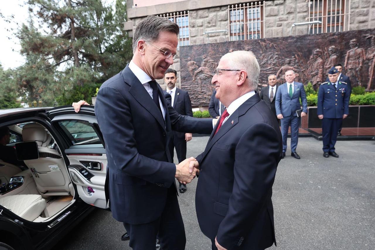 Turkish National Defense Minister Yasar Guler meets NATO Secretary General Mark Rutte in Ankara, Türkiye, April 21, 2026. (Photo via Turkish Defense Ministry/Handout)