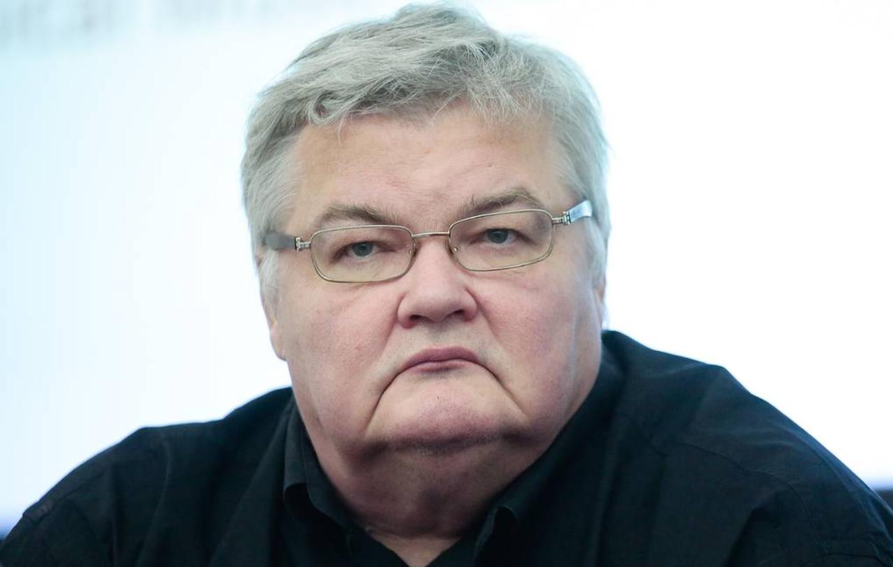 Sergei Stadler wears rimless glasses and a black collared shirt while attending a public event, April 21, 2026. (Photo via X / @tassagency_en)