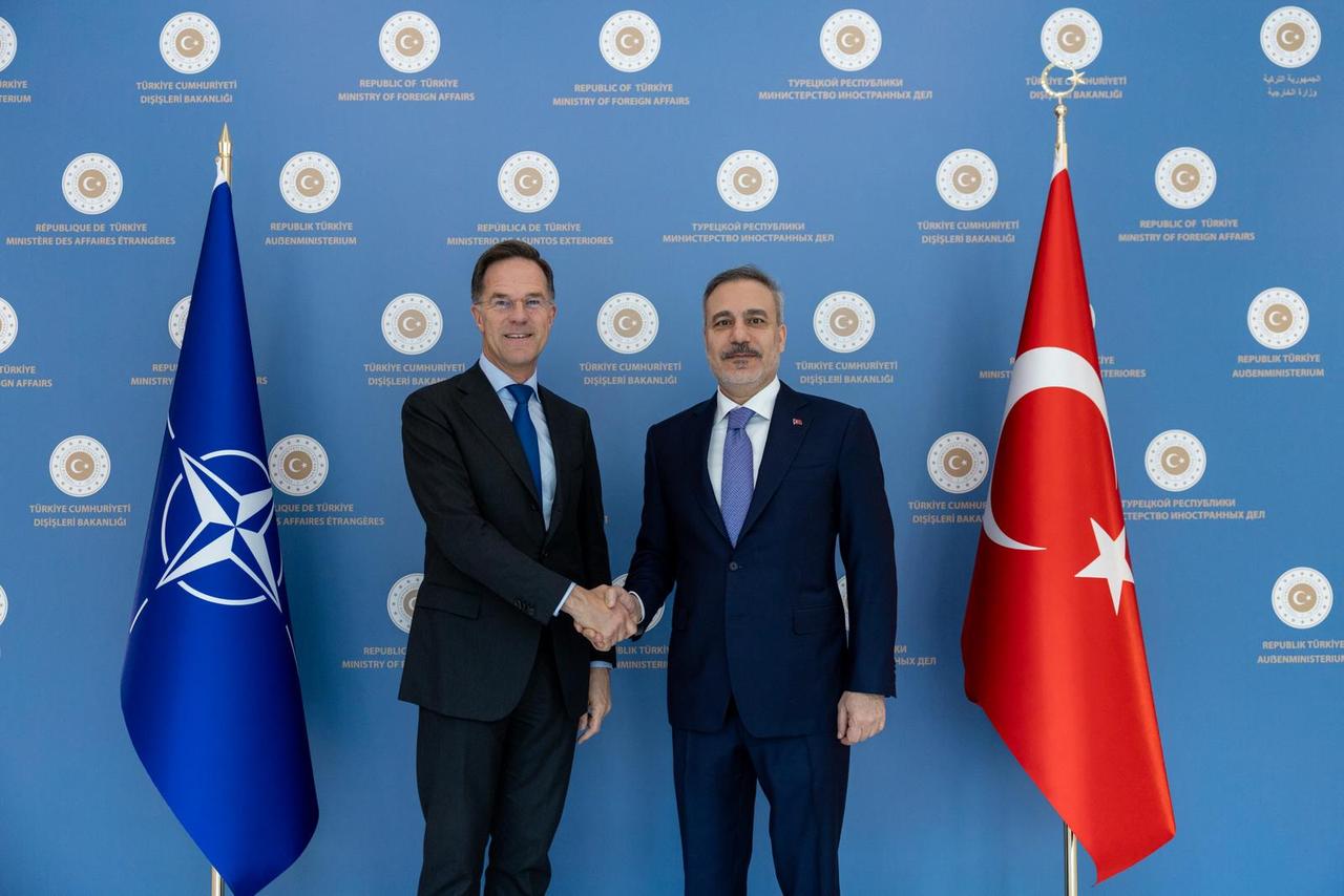Turkish Foreign Minister Hakan Fidan meets with NATO Secretary General Mark Rutte in Ankara, Türkiye on April 22, 2026. (AA Photo)