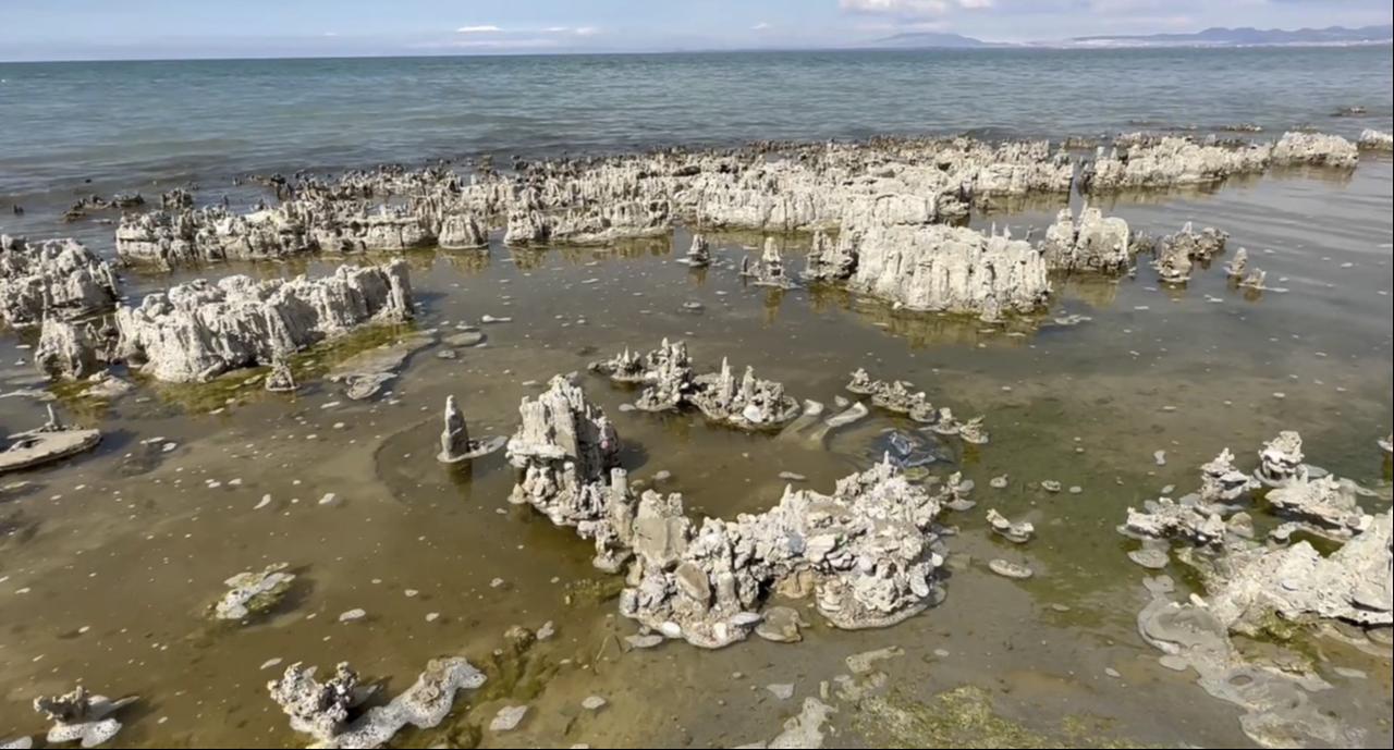 The microbialite formations in Lake Van reflect a unique ecosystem where geology and microbiology interact over thousands of years. Van, Türkiye, April 22, 2026. (AA Photo)