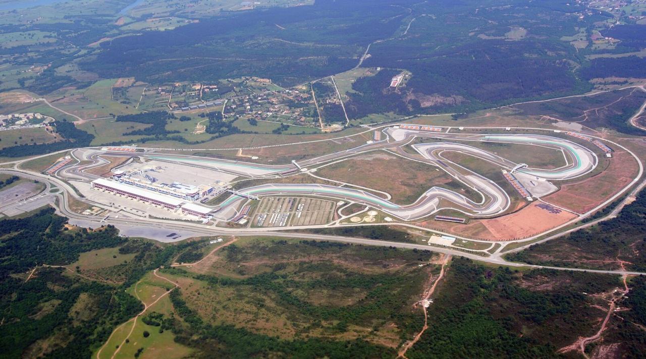 Aerial view of Istanbul Park (racing circuit) situated in Akfırat, a village east of Istanbul, Türkiye, May, 2013. (Photo via Wikimedia)