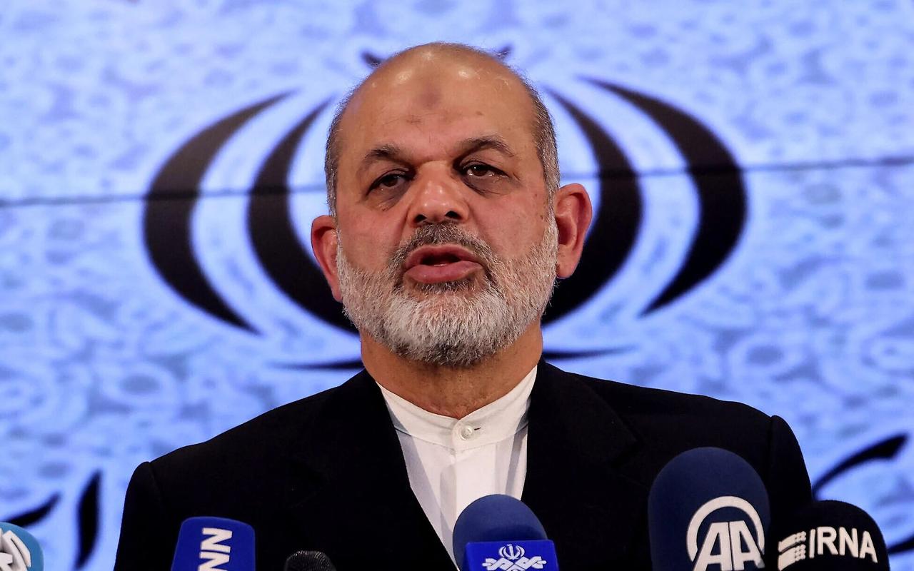 Then-Iranian interior minister Ahmad Vahidi speaks during a press conference in Tehran on March 4, 2024. (AFP Photo)