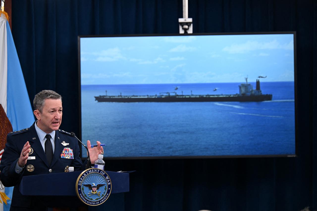 US Chairman of the Joint Chiefs of Staff General Dan Caine speaks during a press briefing at the Pentagon in Washington, DC, April 24, 2026. (AFP Photo)