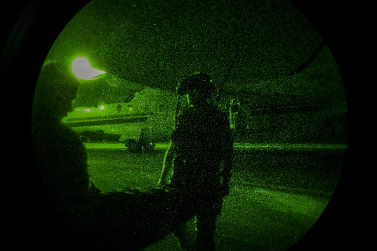 A U.S. Air Force Special Operations Airmen loads a medical evacuation patient onto a C-146A Wolfhound on the Eglin Range, Florida, April 9, 2026. (Photo via U.S. Air Force)
