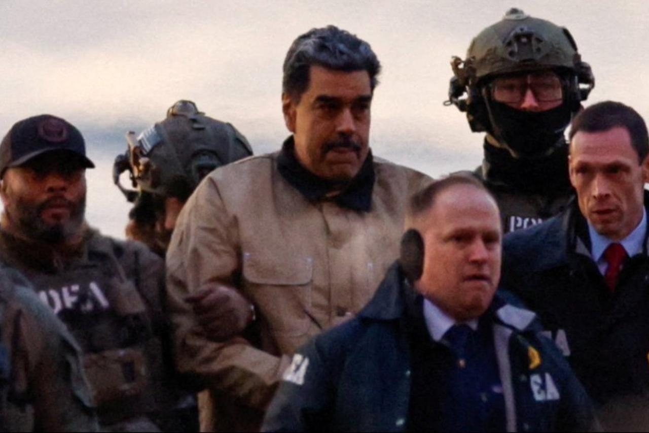 DEA agents escort Nicolas Maduro to New York City courthouse, United States on Jan. 5, 2026. (Photo via Fox News)