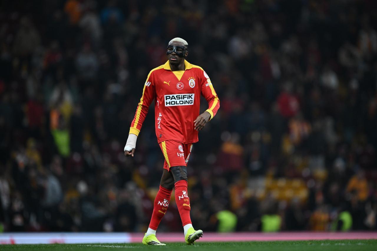 Victor Osimhen of Galatasaray in action during Turkish Cup football match between Galatasaray and Natura Dunyasi Genclerbirligi at Rams Park in Istanbul, Türkiye, April 22, 2026. (AA Photo)