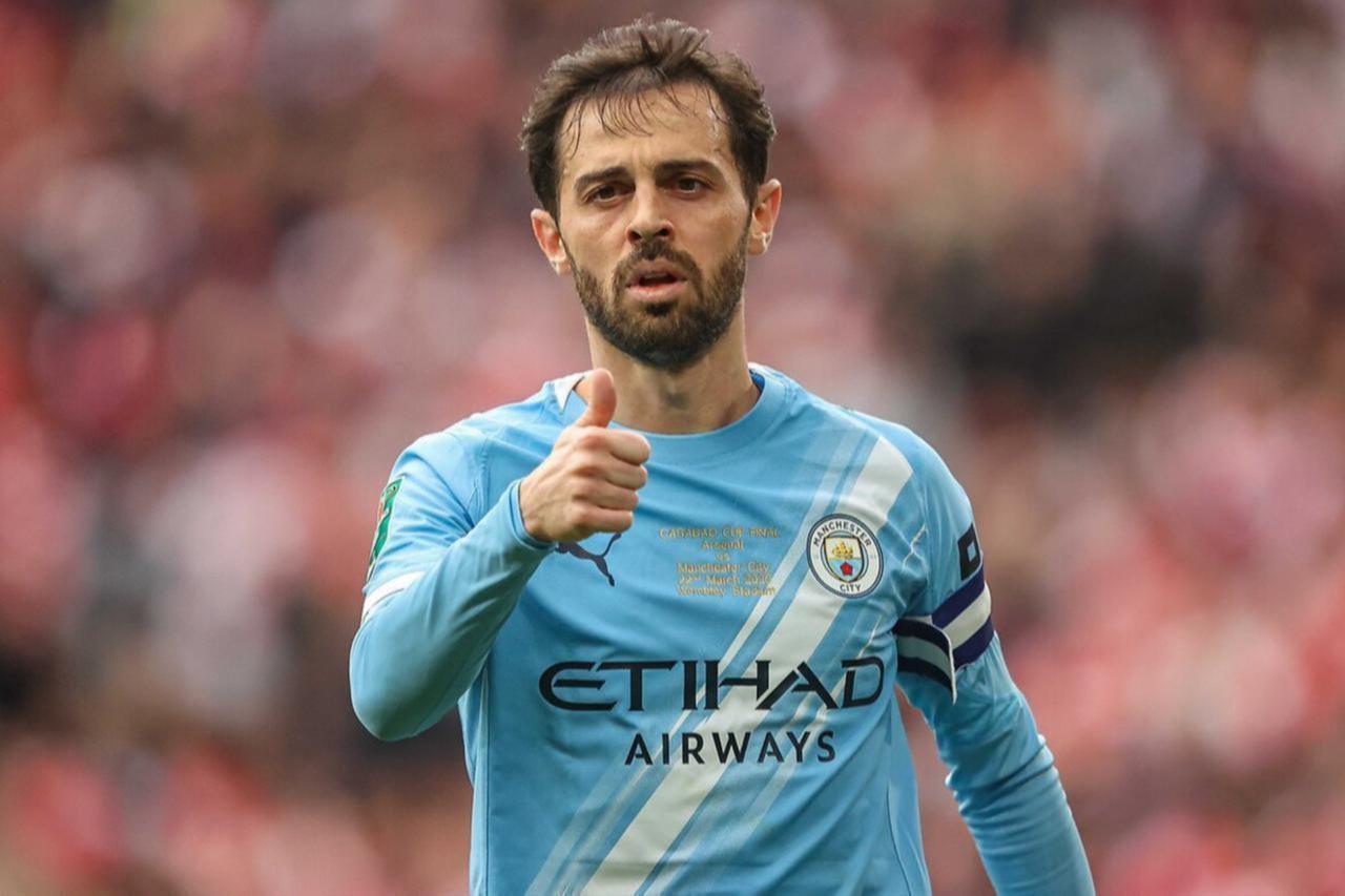 Bernardo Silva of Manchester City reacts during the Carabao Cup Final match between Arsenal and Manchester City at Emirates Stadium in London, UK, March 22, 2026. (AFP Photo)