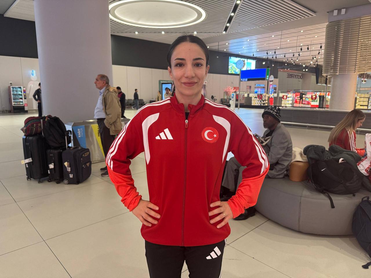 Evin Demirhan Yavuz speaks after winning silver at the 2026 European Wrestling Championships, Istanbul, Türkiye, April 25, 2026. (AA Photo)