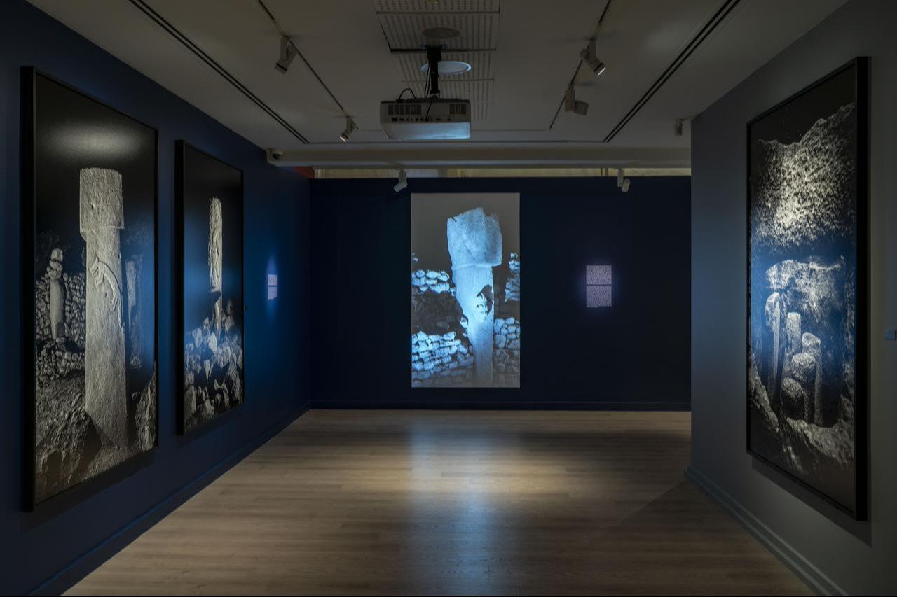 Isabel Munoz’s photographs of Gobeklitepe are exhibited in Berlin, Germany, Feb. 10, 2026. (AA Photo)