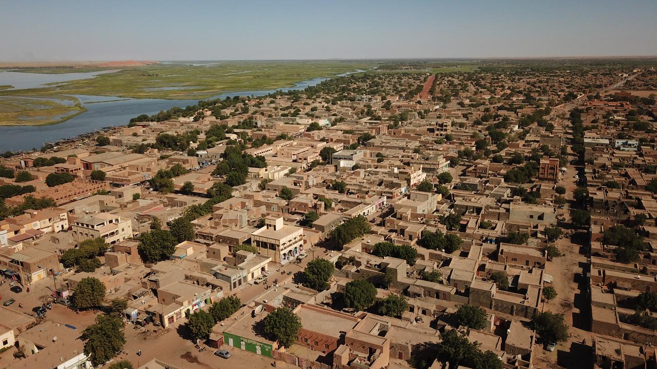 An aerial image shows a general view of Gao, in Mali, on November 26, 2019. (AFP Photo)