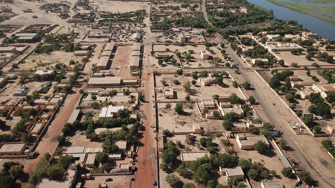 An aerial image shows a general view of Gao, in Mali, on November 26, 2019. (AFP Photo)