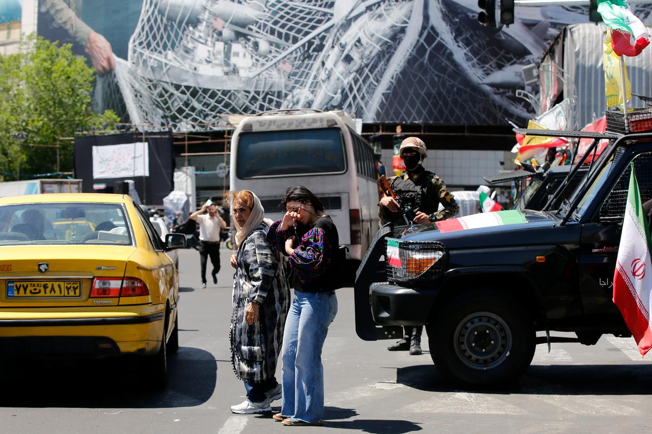 Daily life continues as anti-US and anti-Israel protests are held in the evenings in Tehran, Iran, on April 22, 2026. (AA Photo)