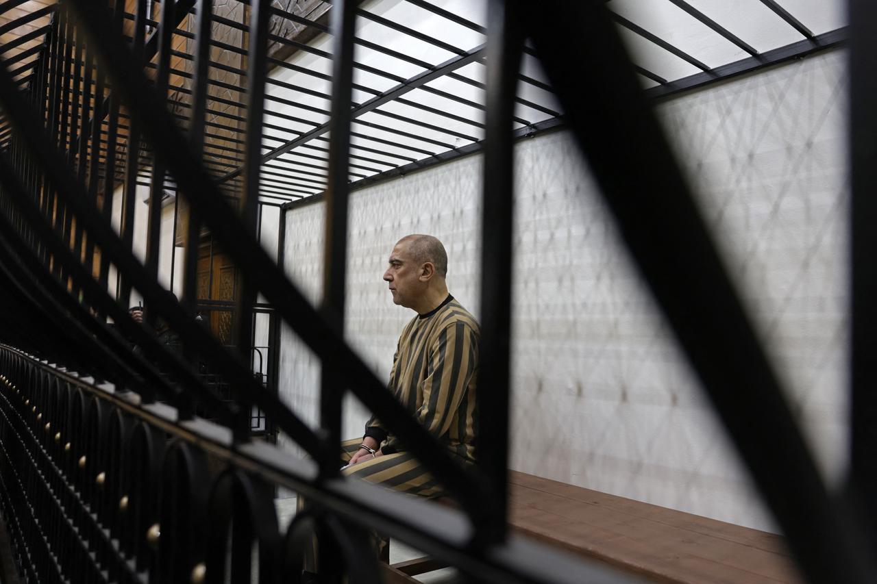 Former head of political security in south Syria's Daraa province, Atif Najib attends the first trial session at the Palace of Justice, in Damascus, Syria on April 26, 2026. (AFP Photo)