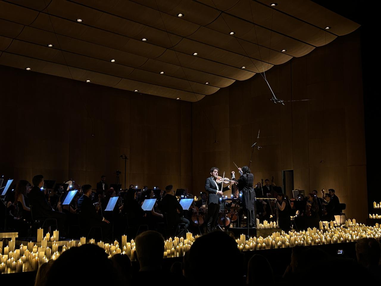 Violinist Elvin Hoxha Ganiyev performs with the Istanbul Philharmonic Orchestra at the Ataturk Cultural Center’s Turk Telekom Opera Hall in Istanbul, Türkiye, April 14, 2026. (AA Photo)