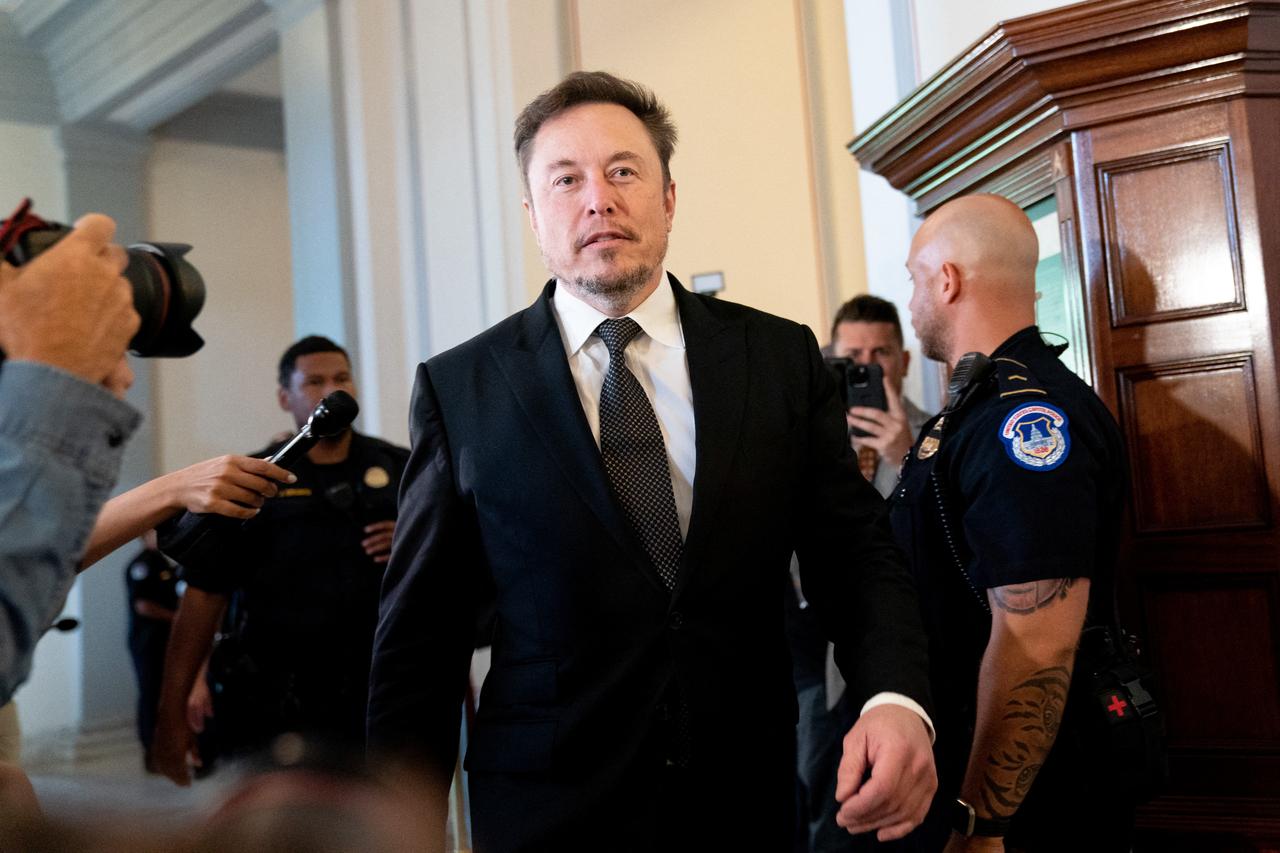 SpaceX, Twitter and Tesla CEO Elon Musk, arrives for a US Senate bipartisan AI Insight Forum at the US Capitol in Washington, DC, on September 13, 2023. (AFP Photo)