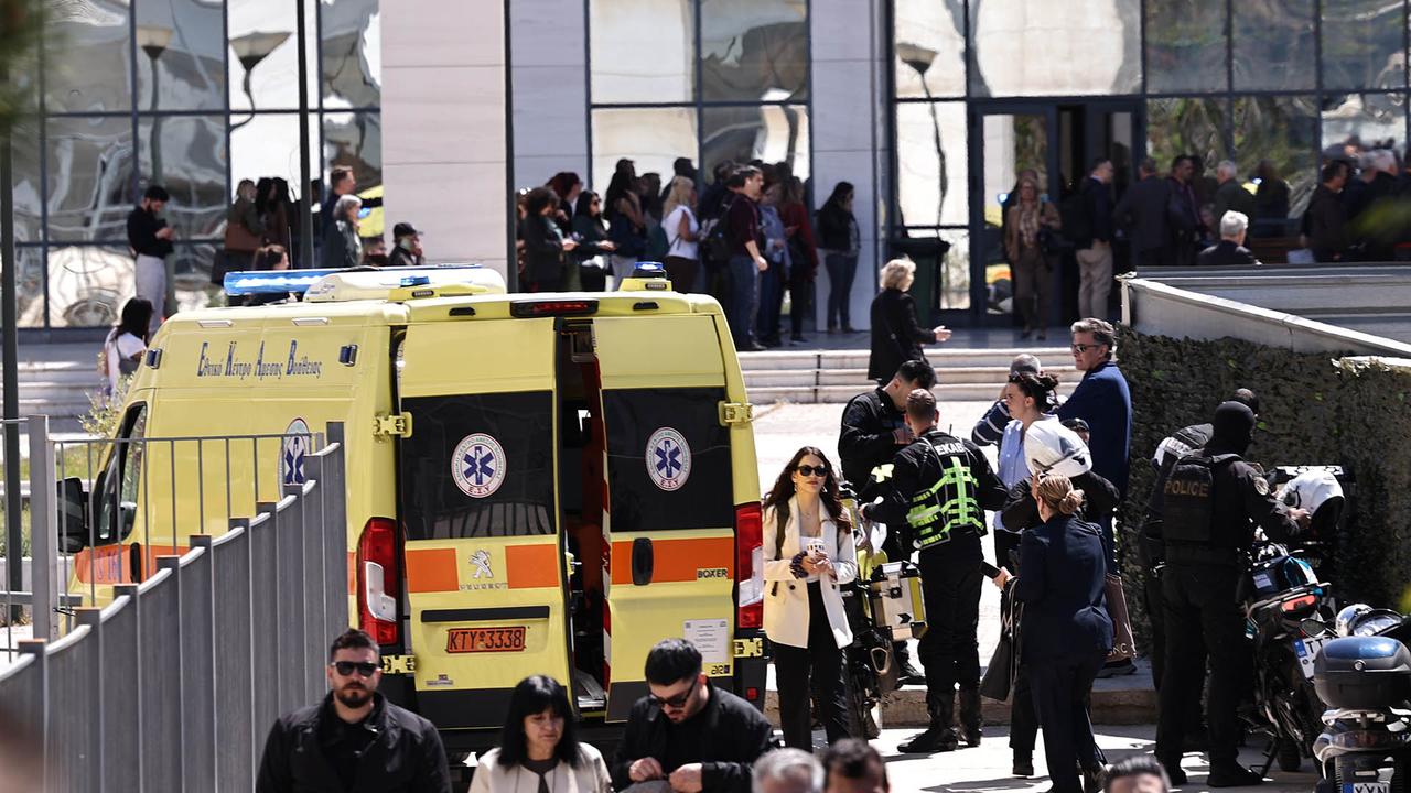Image outside of the Loukareos Street near the Athens Court of Appeal, after the shooting in Athens, Greece, April 28, 2026. (Photo via kathimerini.gr)