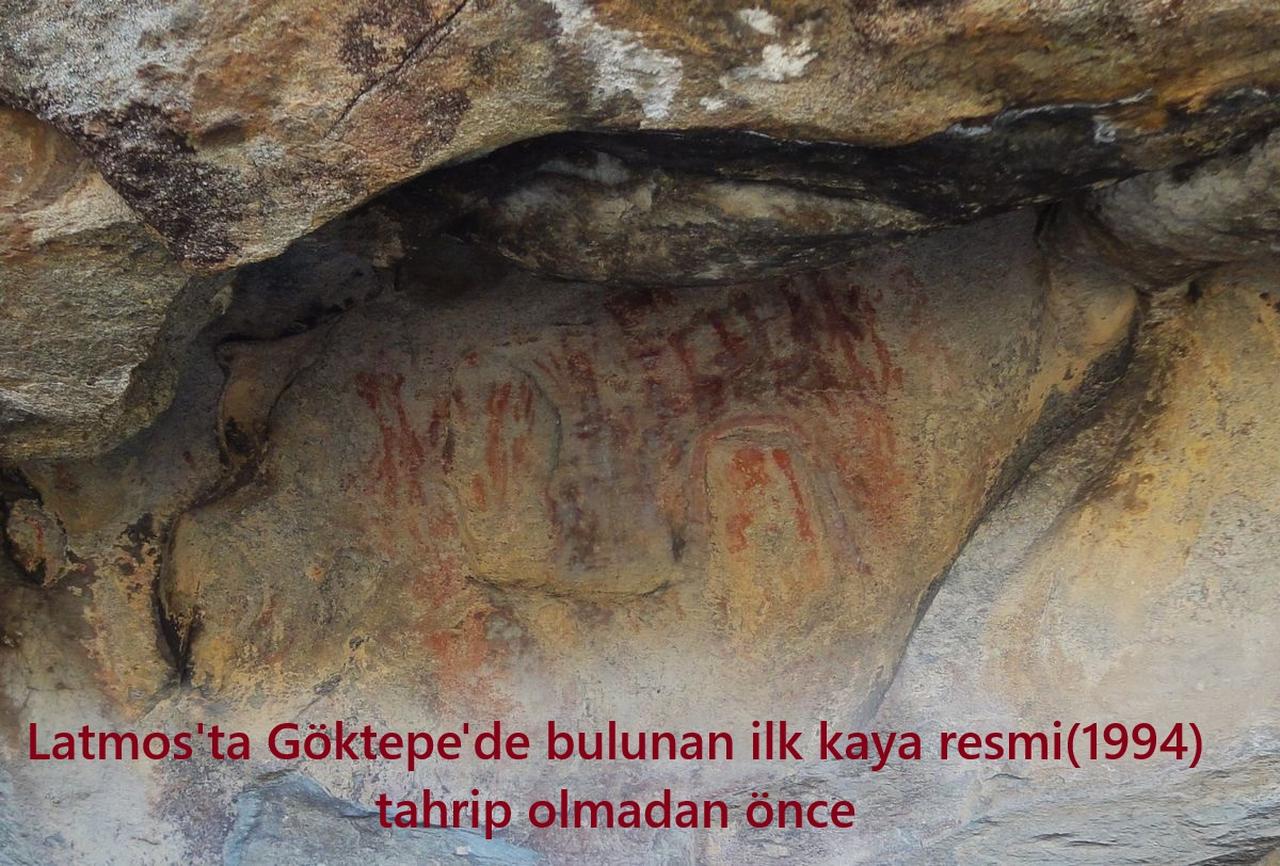The first rock painting found at the Goktepe site in 1994, before damage, Aydin, Türkiye, April 24, 2026. (Photo via Facebook / @Ekodosd)