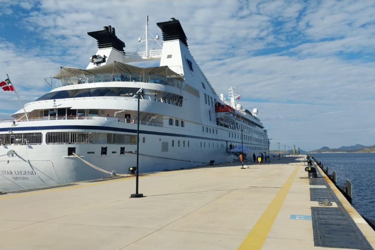 The Star Legend cruise ship is docked at Bodrum Cruise Port in Bodrum, Mugla, Türkiye, April 12, 2026. (AA Photo)