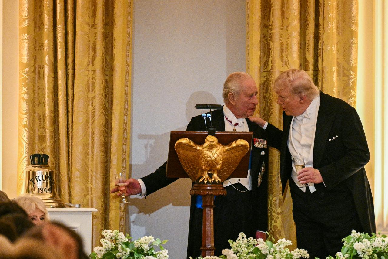 King Charles presents symbolic WWII-era naval bell to Trump at White House dinner