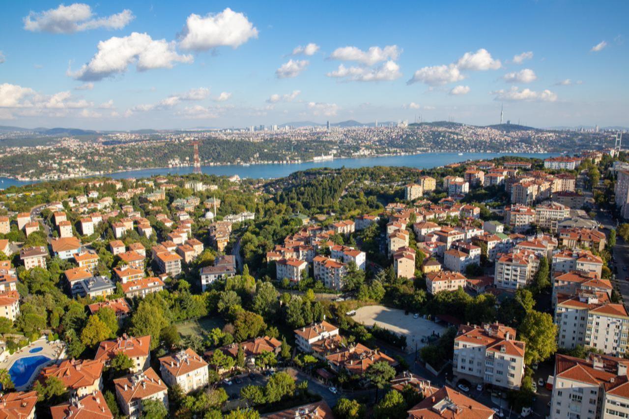 Aerial view of residential buildings in Etiler neighborhood of Istanbul’s Besiktas district, Türkiye. (Adobe Stock Photo)