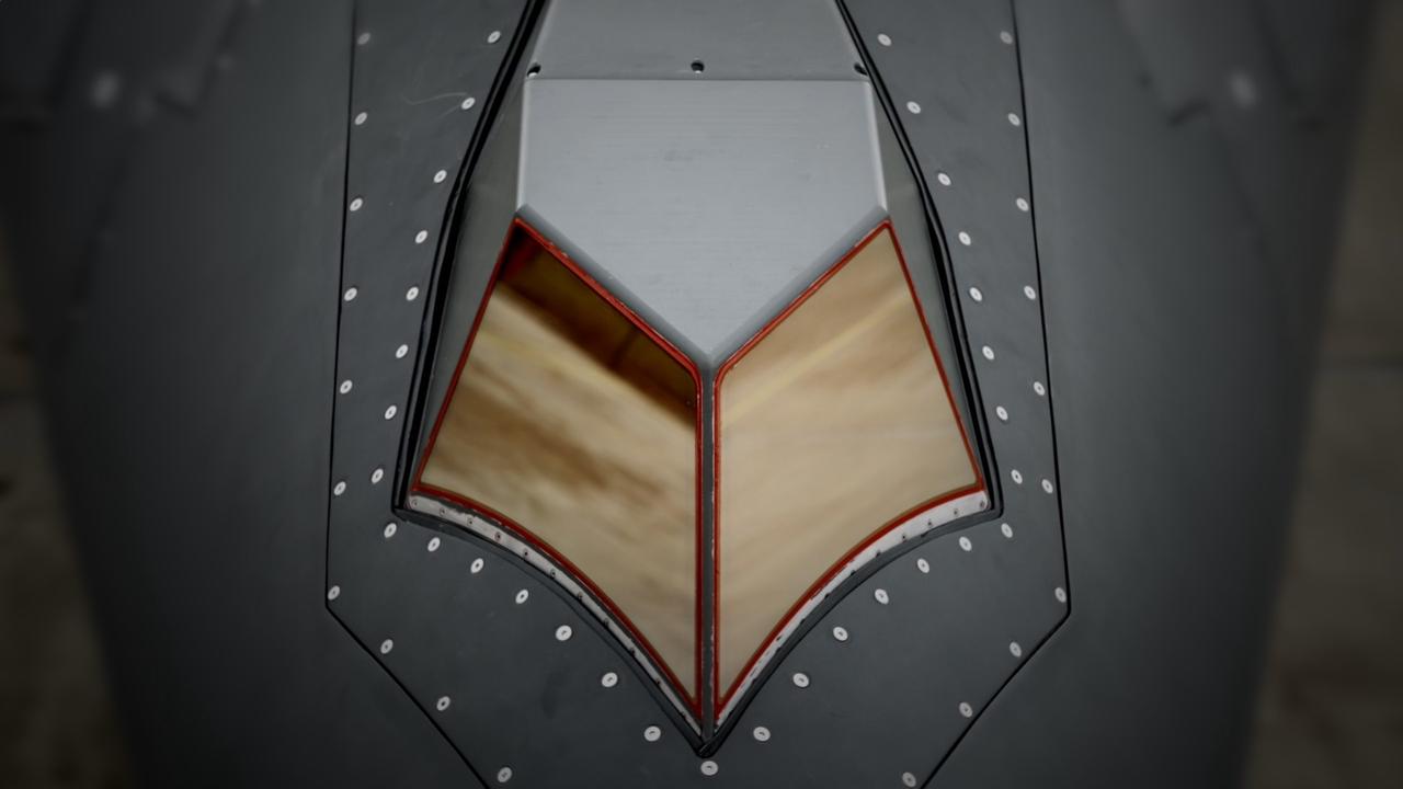 Turkish defense giant Aselsan's KARAT infrared search and track system (IRST) during tests on Bayraktar Kizilelma Unmanned Fighter Aircraft. (IHA Photo)