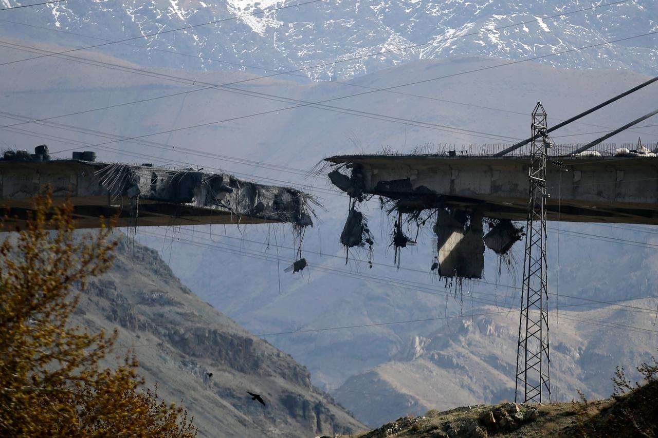 Significant sections of the B1 Bridge are seen destroyed after an airstrike attributed to the United States and Israel targeted the site near Tehran, in Karaj, Iran, April 3, 2026. (AA Photo)