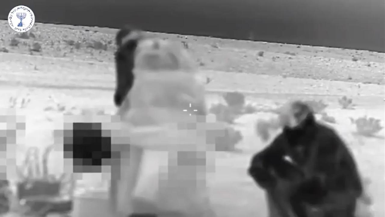 Israel’s spy agency Mossad released a video with one clip showing two agents on what Mossad said was Iranian soil, released June 13, 2025. (Photo via Mossad)