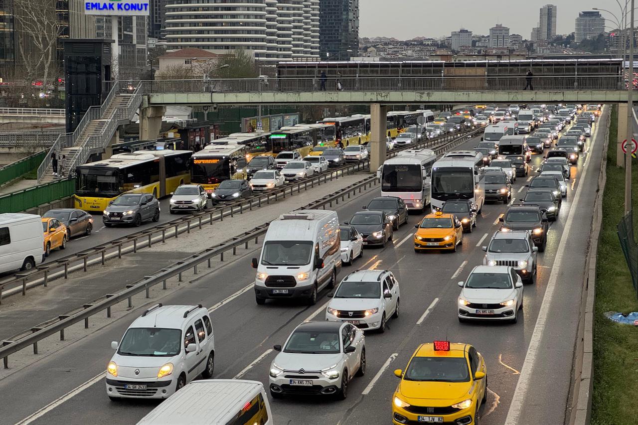The photo shows traffic congestion in various regions of Istanbul, Türkiye. (AA Photo)