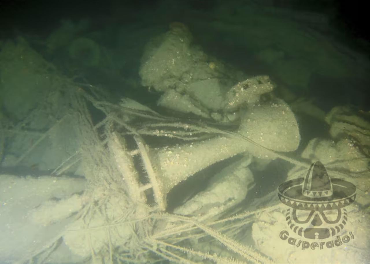 Wreckage from the U.S. Coast Guard Cutter Tampa is seen 300 feet below the Atlantic Ocean after its discovery off the coast of Cornwall, United Kingdom, April 30, 2026. (U.S. Coast Guard Photo)