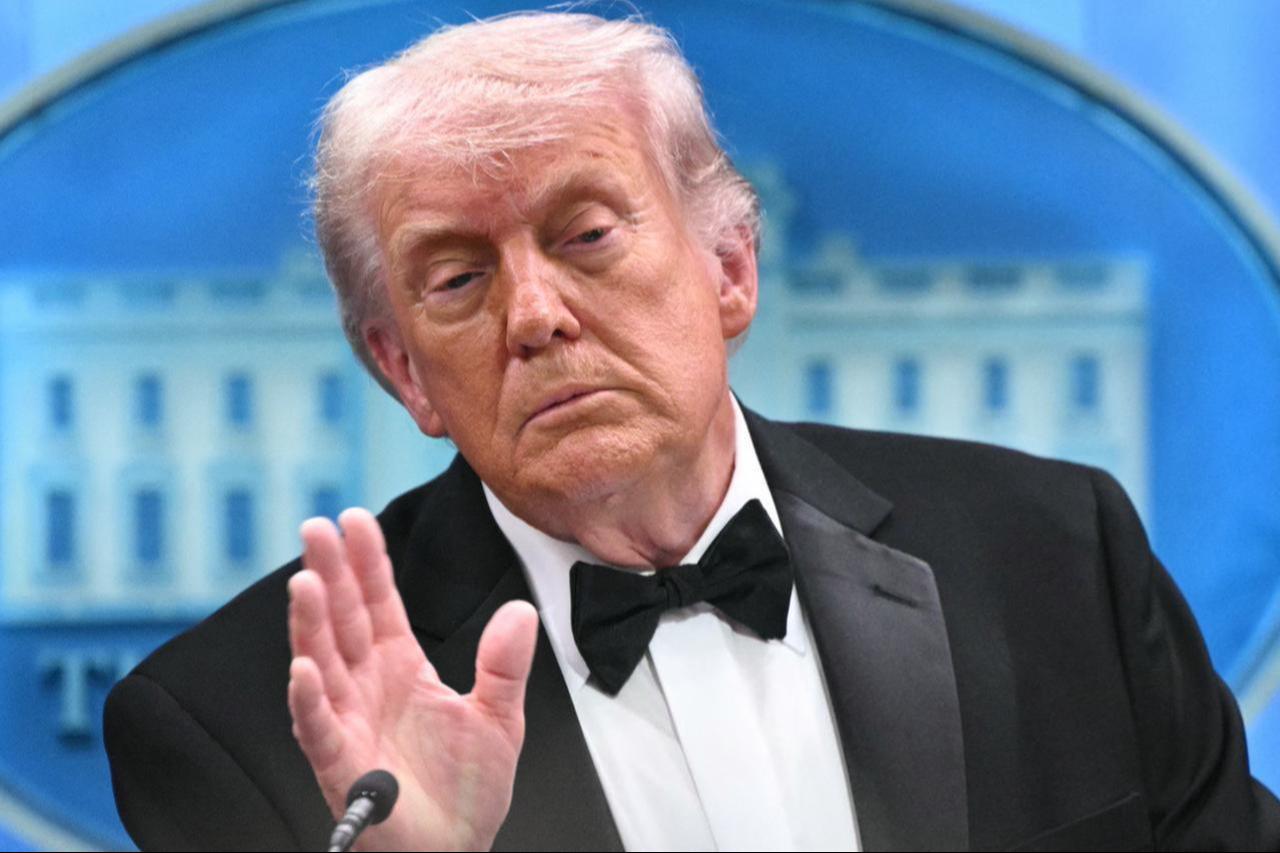 US President Donald Trump speaks during a press briefing in the Brady Briefing Room at the White House in Washington, DC, shortly after a shooting incident at the White House Correspondents’ Dinner, April 25, 2026. (AFP Photo)