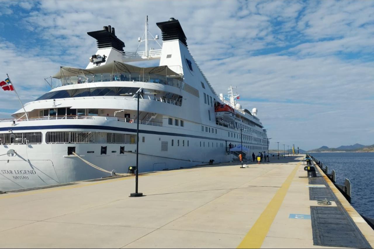 The Star Legend cruise ship is docked at Bodrum Cruise Port in Bodrum, Mugla, Türkiye, April 12, 2026. (AA Photo)